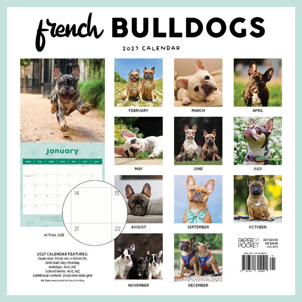French Bulldogs Calendar 2027