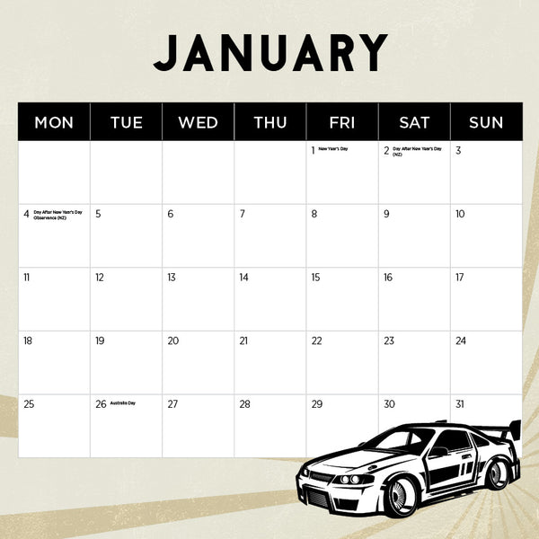 Hot Fours Calendar 2027