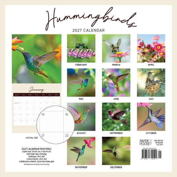 Hummingbirds Calendar 2027