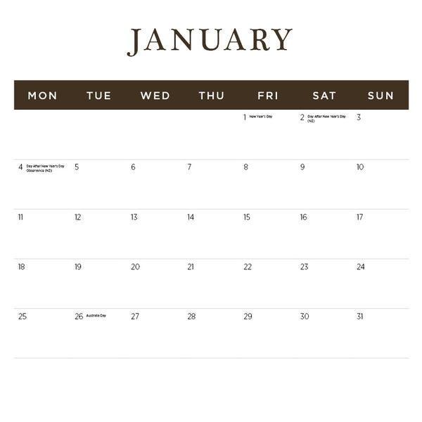 Illustrated Birds Calendar 2027