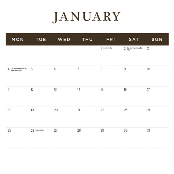 Illustrated Botanicals Calendar 2027
