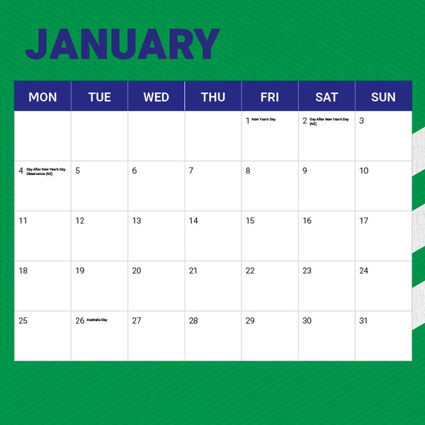 NRL NZ Warriors Calendar 2027