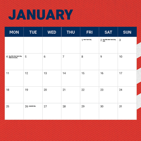 NRL Sydney Roosters Calendar 2027