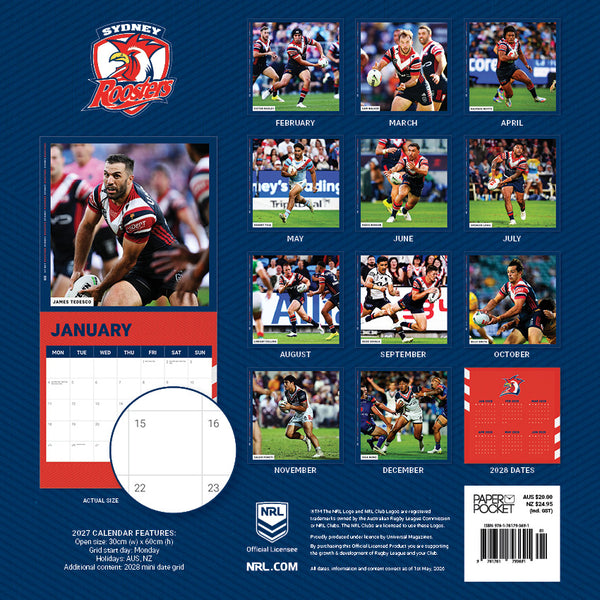 NRL Sydney Roosters Calendar 2027