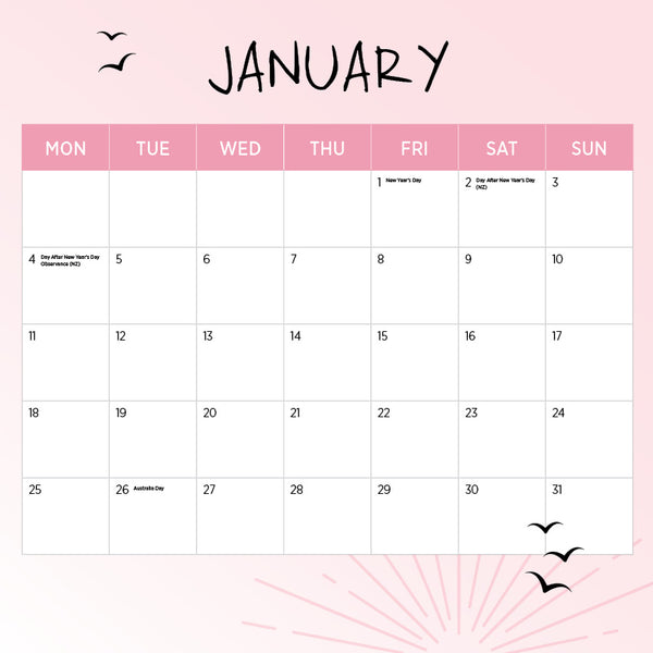 Our Australia Coast to Coast Sunrises Calendar 2027