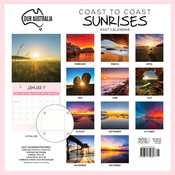 Our Australia Coast to Coast Sunrises Calendar 2027