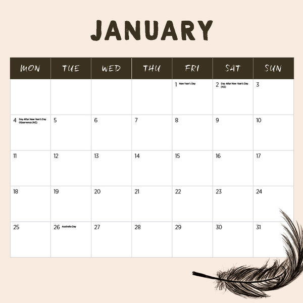 Our Australia Exotic Birds Calendar 2027