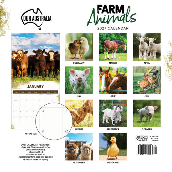 Our Australia Farm Animals Calendar 2027
