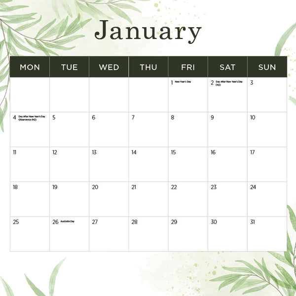 Our Australia Flowers Calendar 2027