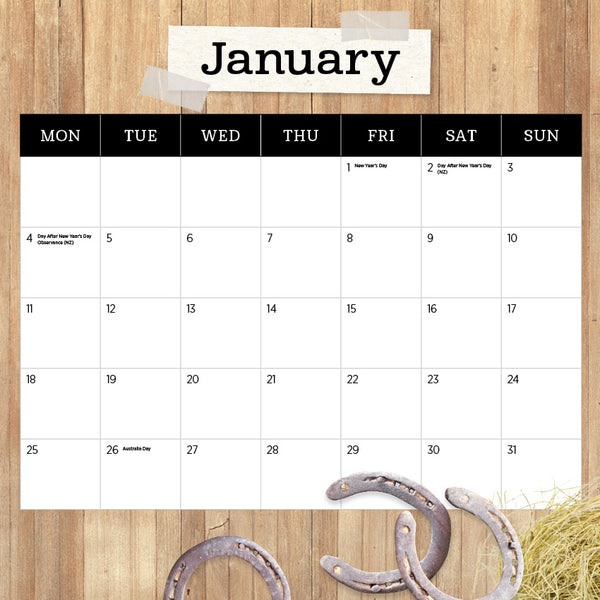 Our Australia Horses at Home Calendar 2027