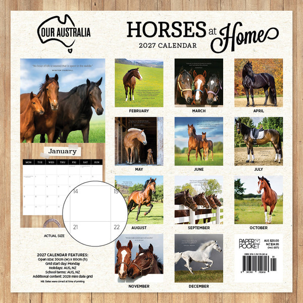 Our Australia Horses at Home Calendar 2027
