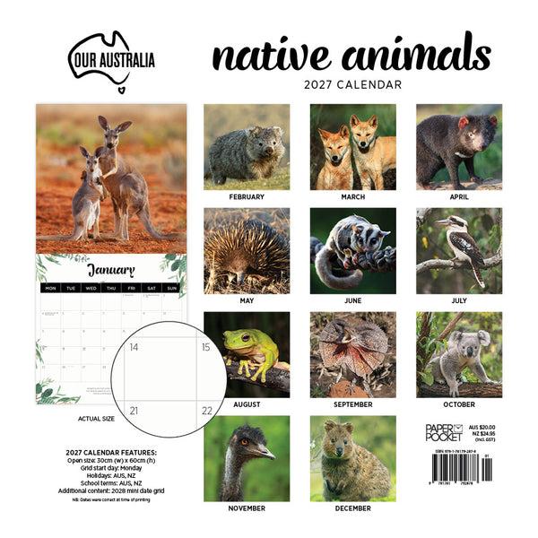 Our Australia Native Animals Calendar 2027