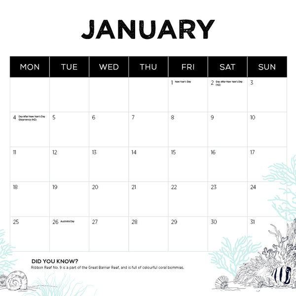 Our Australia Reefs Above & Below Calendar 2027