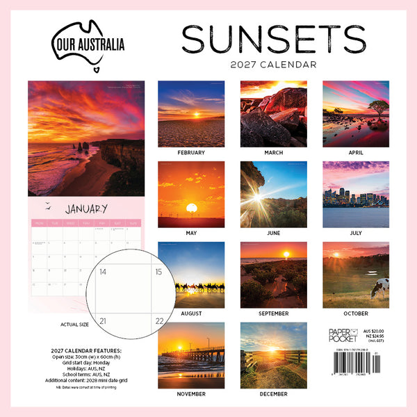 Our Australia Sunsets Calendar 2027