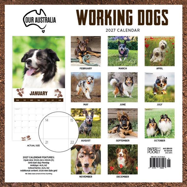 Our Australia Working Dogs Calendar 2027