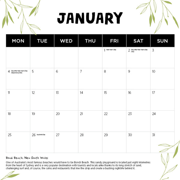 Our Australia Calendar 2027