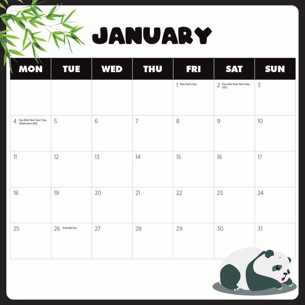 Pandas Calendar 2027