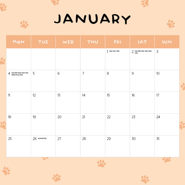 Puppies in a Pickle Calendar 2027