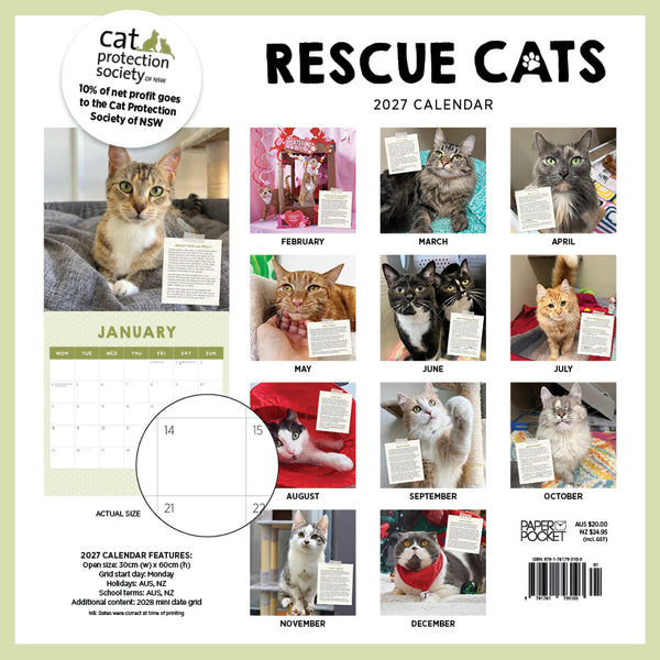 Rescue Cats Calendar 2027