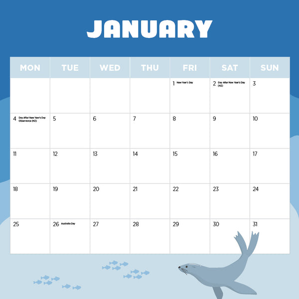 Seals and Sea Lions Calendar 2027
