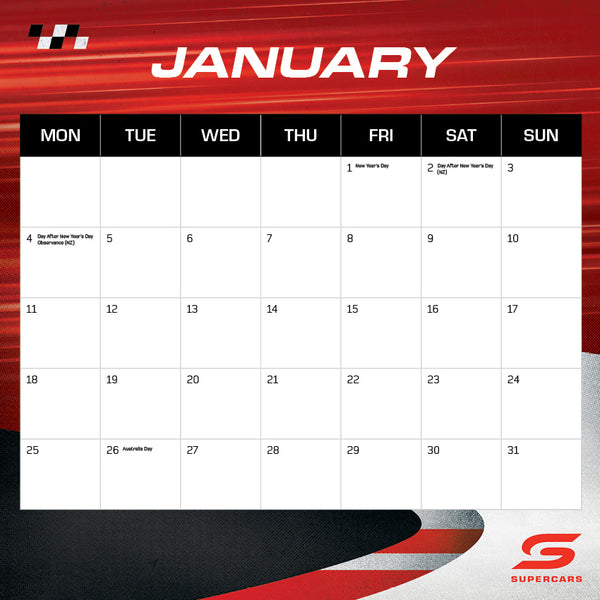V8 Supercars Calendar 2027