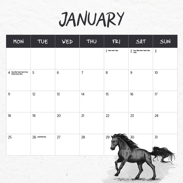 Wild Horses The Brumby Calendar 2027