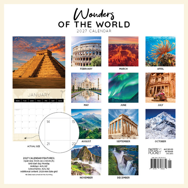 Wonders of the World Calendar 2027