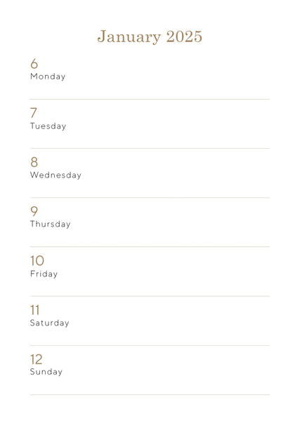 Australian Country Gardens 2025 Diary January Page