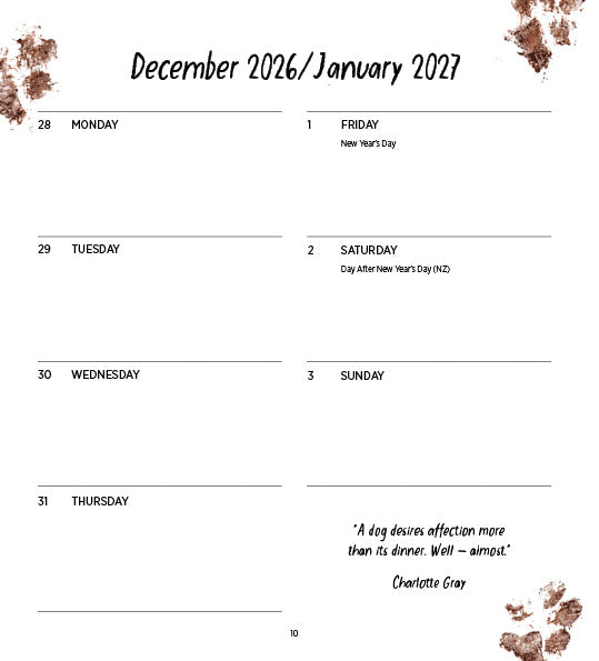 Dogs Life 2027 Diary