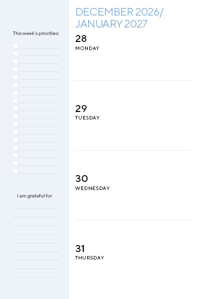 Weekly Planner 2027 Diary