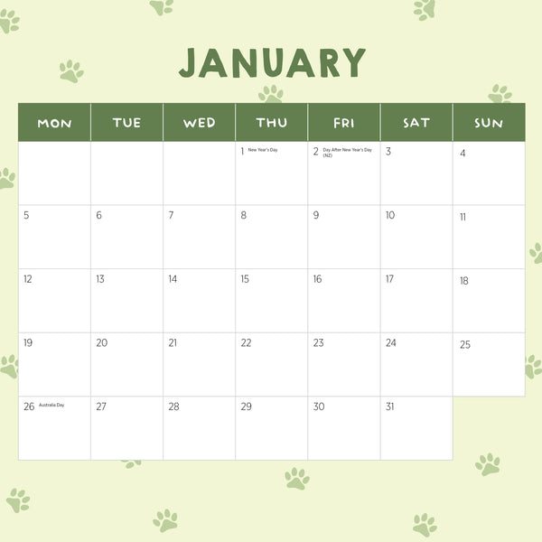 Guilty Dogs 2026 Calendar