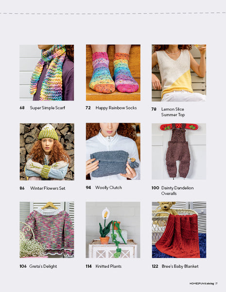 Homespun Knitting Issue 5: Beginners and Beyond - 16 projects to knit