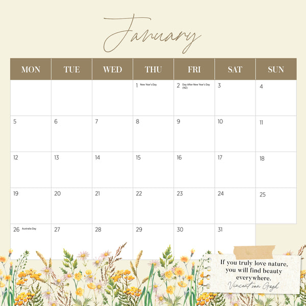 Nature's Beauty 2026 Calendar