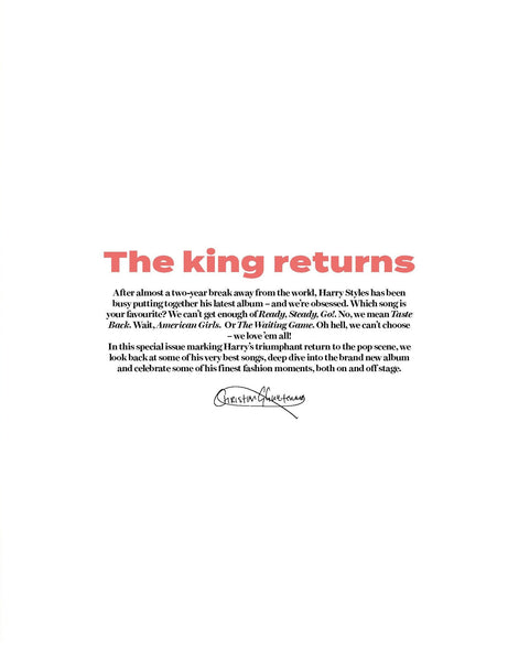 Harry Styles: The King of Pop Returns By Christina Guiltenane