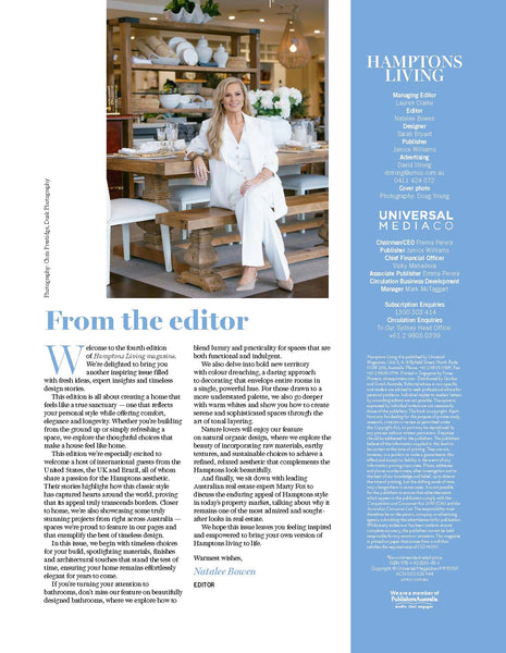 Hamptons Living issue 4, Your Complete Guide to the East Coast American Home, by Natalee Bown