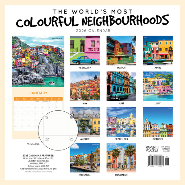 World's Most Colourful Neighborhoods 2026 Calendar