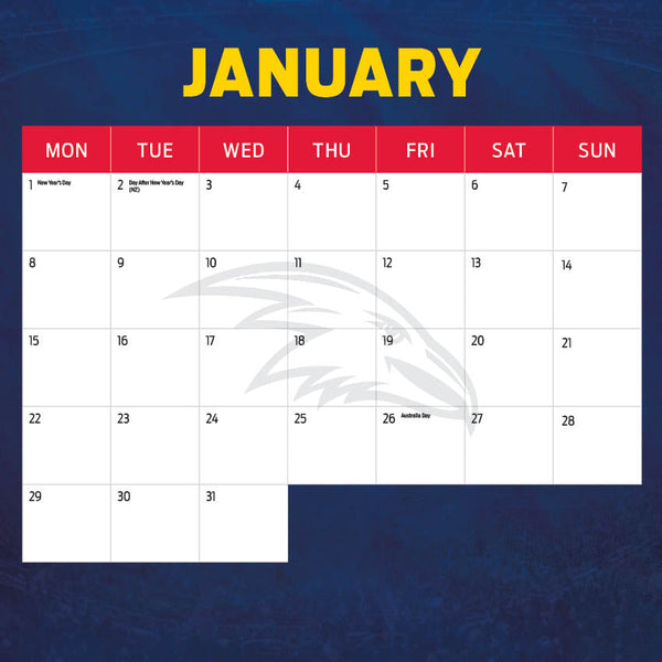 2024 Afl Adelaide Crows Calendar – Month Overview