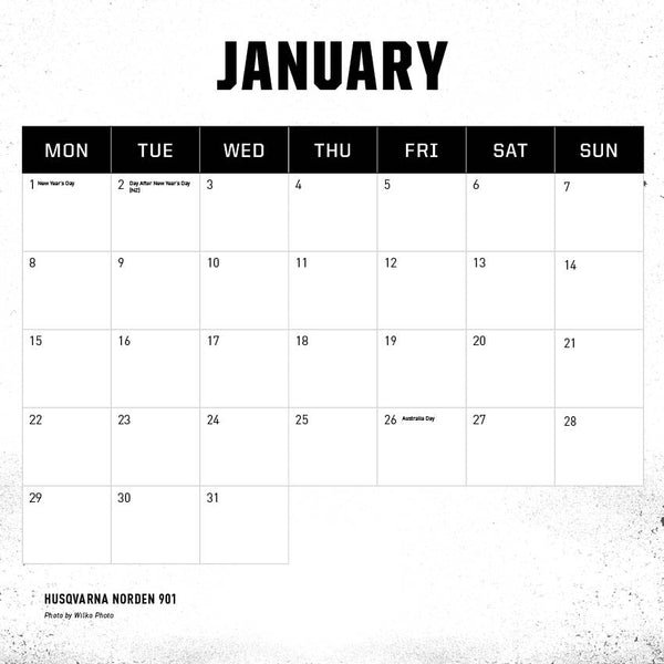2024 Adventure Bike Calendar – Month Overview
