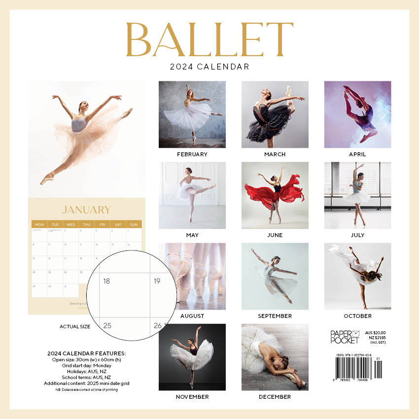 2024 Ballet Calendar Paper Pocket