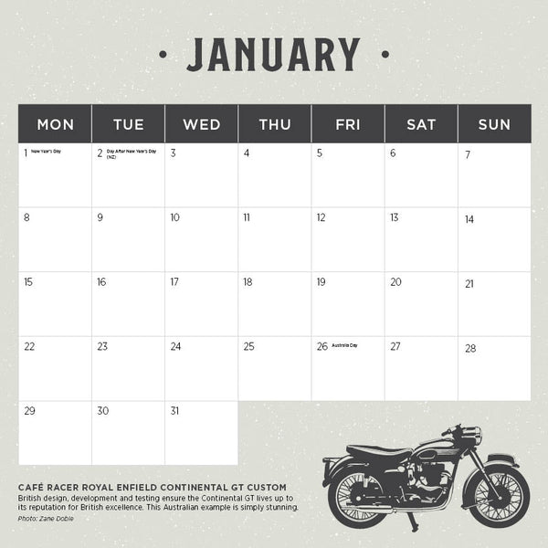 2024 Best Of British Motorcycles Calendar – Month Overview