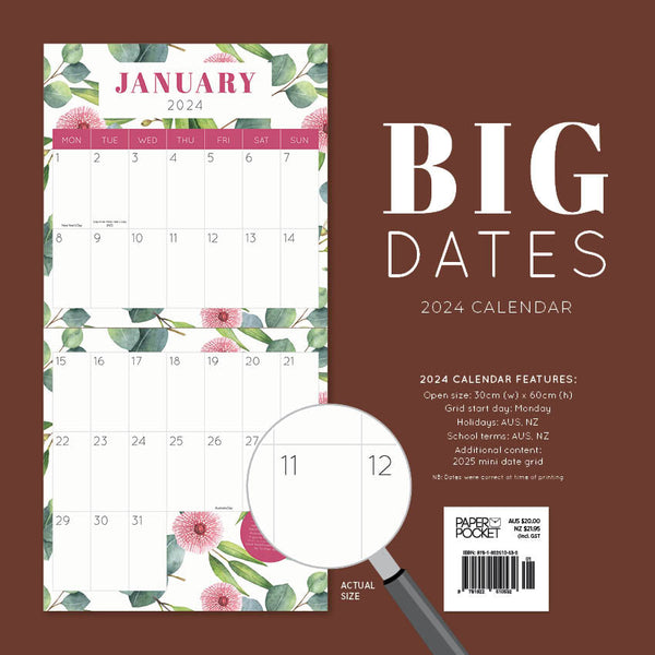 2024 Big Dates Easy To See Australiana Calendar – Back Cover