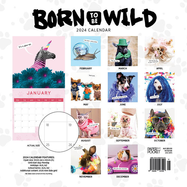 2024 Born To Be Wild Calendar – Back Cover