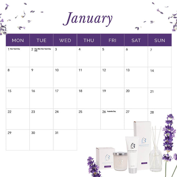 2024 Bridestowe Lavender Calendar – Month Overview