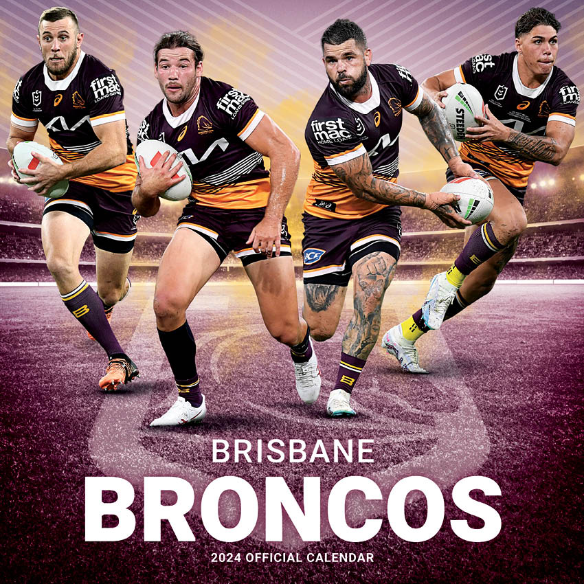 2024 NRL Brisbane Broncos Calendar Paper Pocket