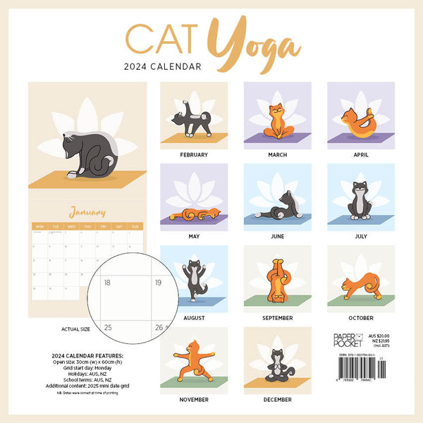 2024 Cat Yoga Calendar – Back Cover