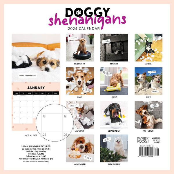 2024 Doggy Shennanigans Calendar – Back Cover