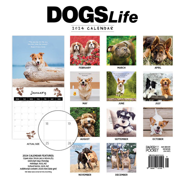 2024 Dogs Life Calendar – Back Cover