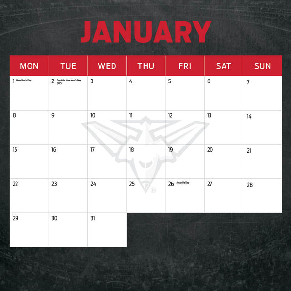 2024 Afl Essendon Bombers Calendar – Month Overview