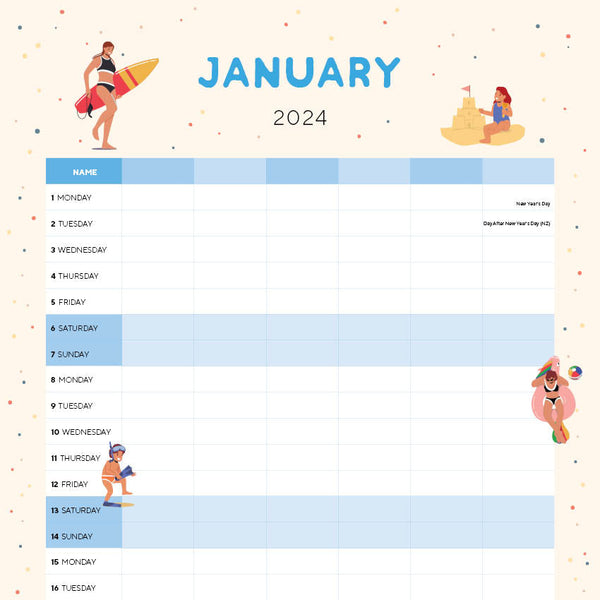 2024 Family Planner Calendar – Internal Image