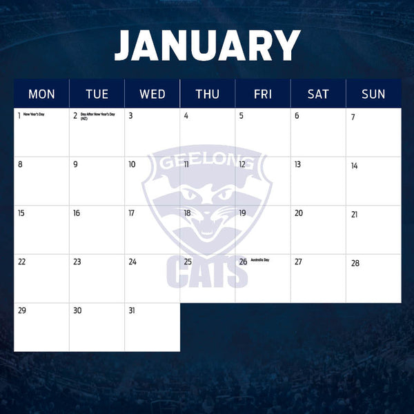 2024 Afl Geelong Cats Calendar – Month Overview